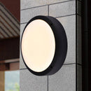 Black round outdoor LED ceiling light flat (various sizes)
