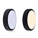 Black round outdoor LED ceiling light flat (various sizes)