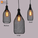 Bottle-shaped cage pendant light for hall