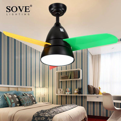Children’s ceiling fan with colourful blades Sove - vue 3 sur 8