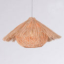 Conical bamboo rattan pendant light