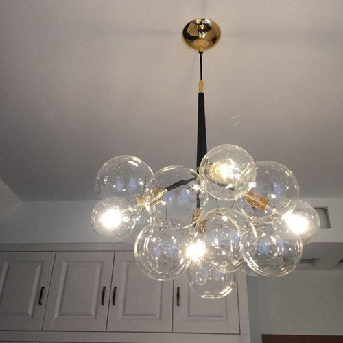 Modern glass bubble design chandelier - vue 6 sur 11