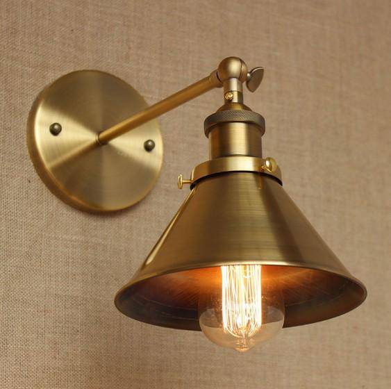 Antique gold industrial copper style wall light