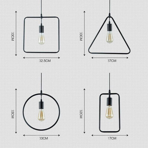 Geometric pendant light square, round, triangle, star - vue 11 sur 11