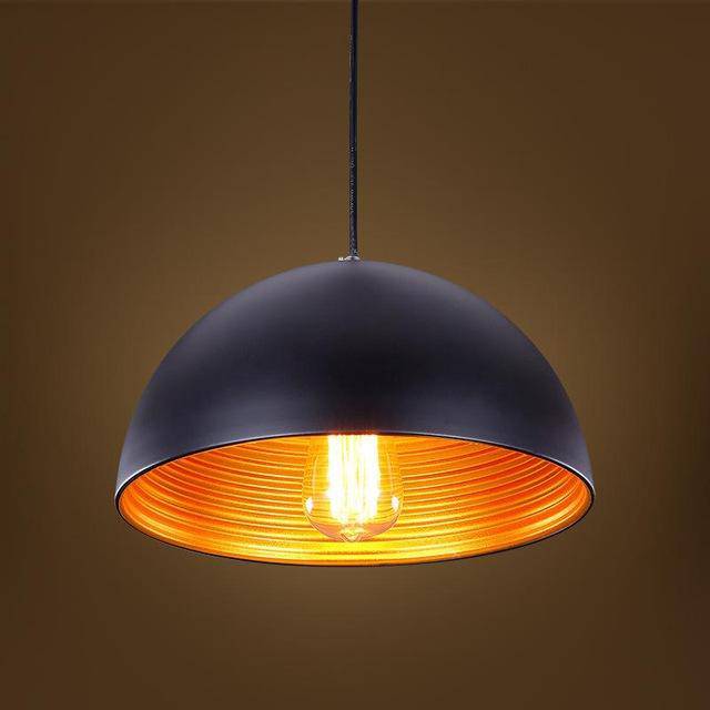 Classic chic half-dome pendant light (black or white) - vue 2 sur 2
