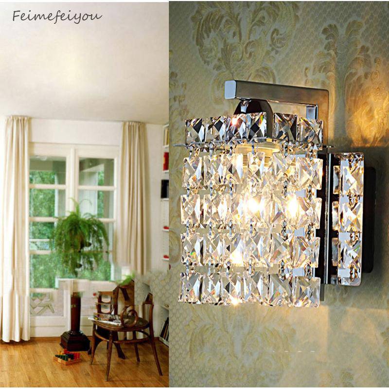 Chrome and crystal droplet LED wall light Feimefeiyou