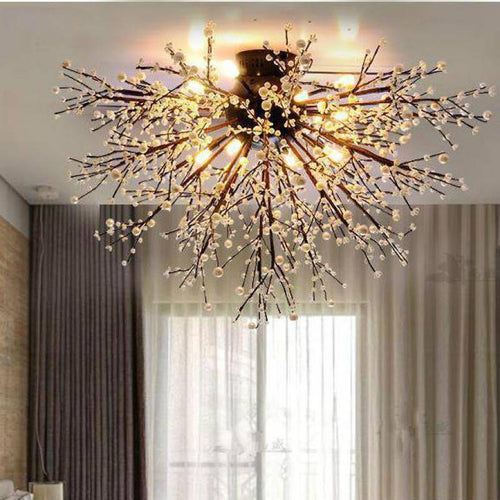 Crystal chandelier with tree branch design - vue 3 sur 4