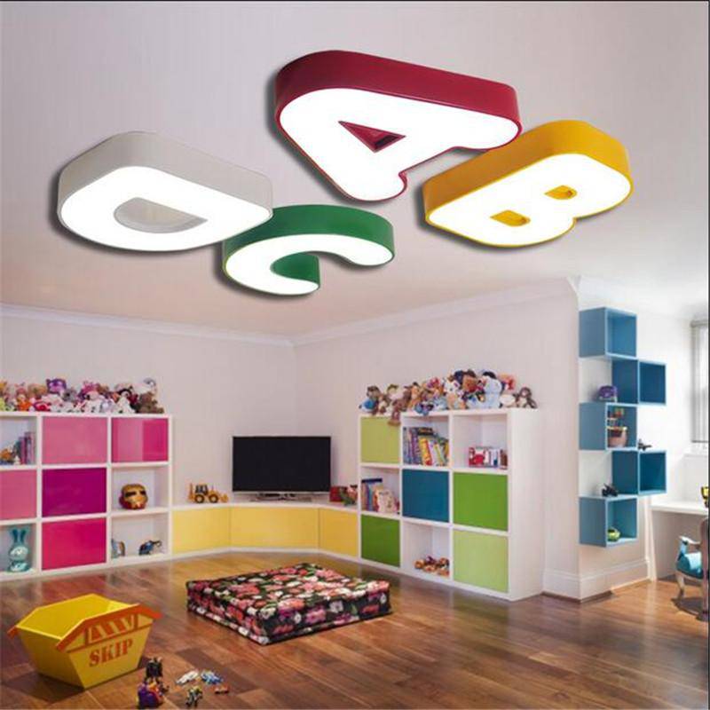 Children's LED ceiling light in alphabet letter design