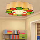 Children's LED ceiling light with smiling flower design