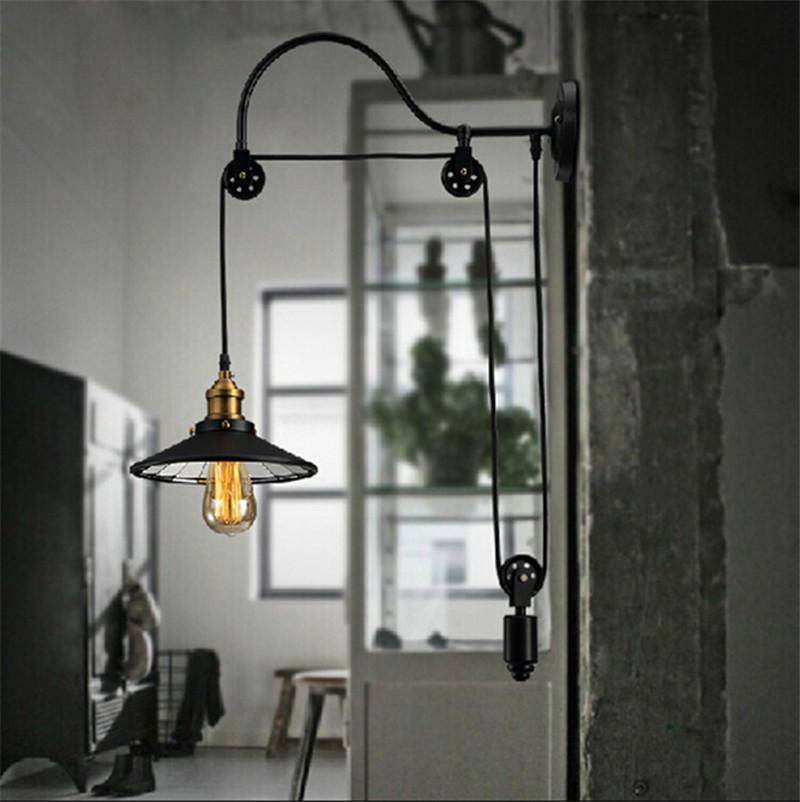 Rustic loft antique metal wall light - vue 5 sur 6