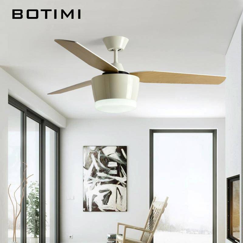 Ceiling fan with LED light (black or white) - vue 2 sur 4