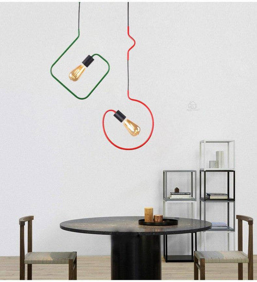 Geometric coloured LED pendant lights - vue 9 sur 9