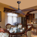 Ceiling fan with 4 wood blades wood