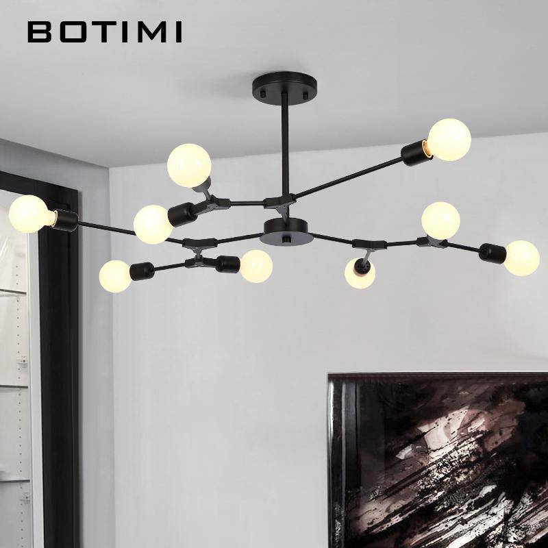 Designer LED chandelier with black branches pendente