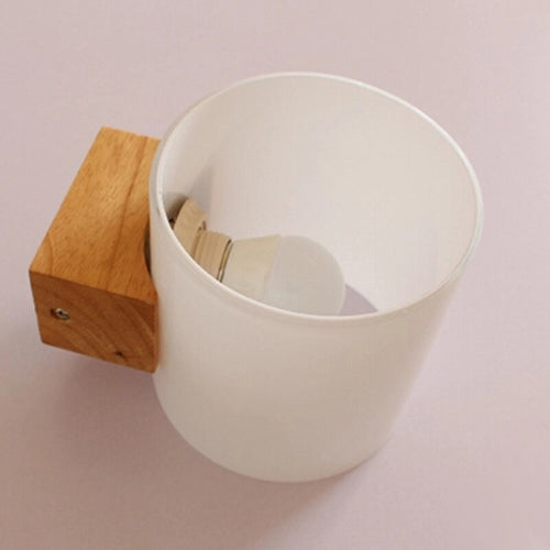 Wood and glass LED wall light room - vue 4 sur 5