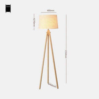 Scandinavian wooden tripod floor lamp