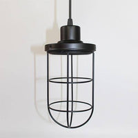 Retro LED pendant light with industrial metal cage