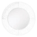 Lattice Round White Metal Decorative Wall Mirror