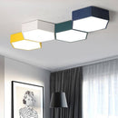 Honeycomb coloured hexagonal LED ceiling light