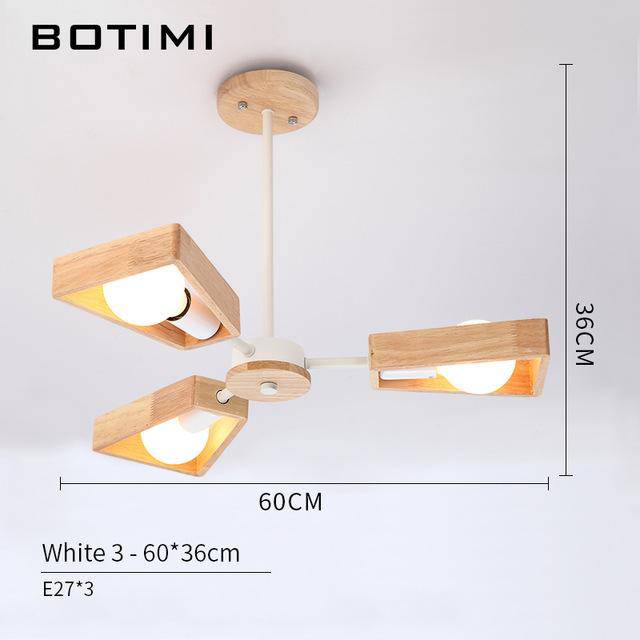 Adjustable wooden LED chandelier - vue 6 sur 7