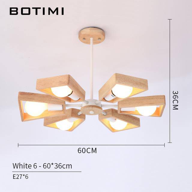 Adjustable wooden LED chandelier - vue 4 sur 7