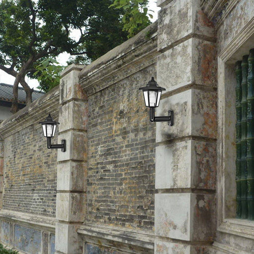 Hexagonal outdoor LED lantern wall light - vue 9 sur 8