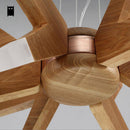Contemporary LED chandelier with wooden branches