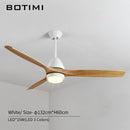 LED ceiling fan with striped blades and coloured base
