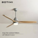 LED ceiling fan with striped blades and coloured base