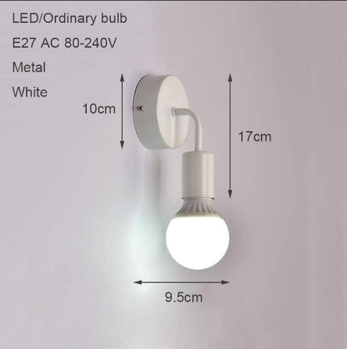 LED wall lamp with hanging bulb (black or white) - vue 5 sur 6