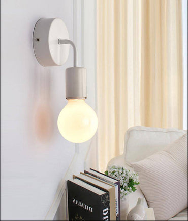 LED wall lamp with hanging bulb (black or white)