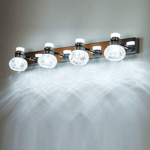 Chrome LED wall light with multiple crystal lamps - vue 9 sur 9