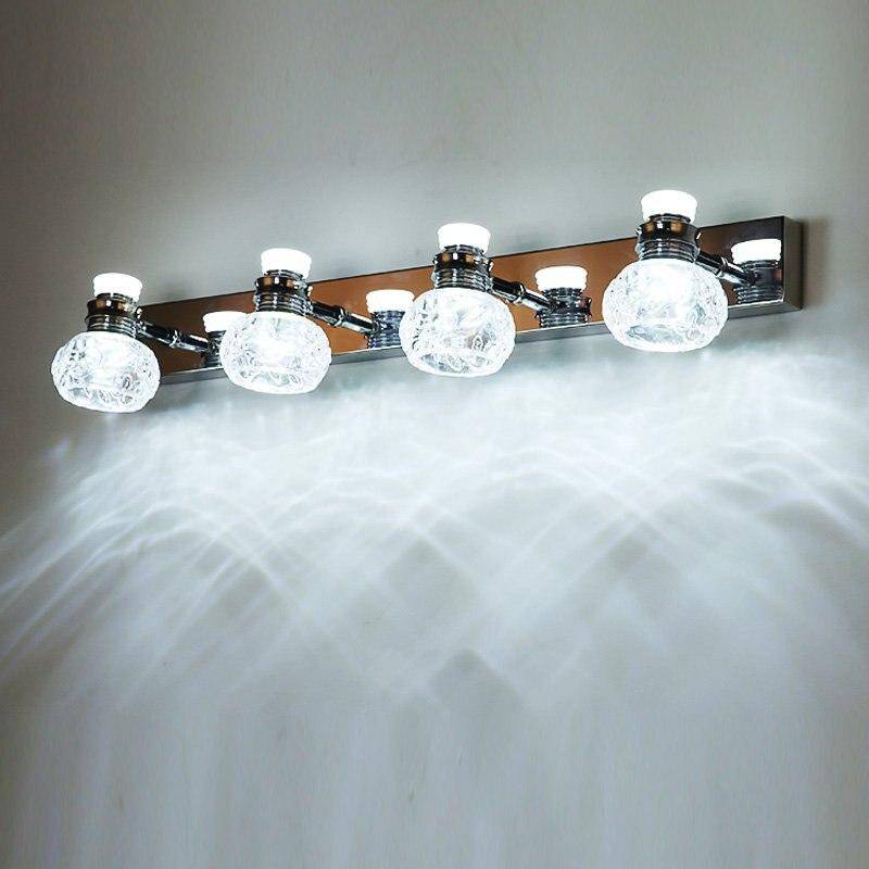 Chrome LED wall light with multiple crystal lamps - vue 8 sur 9