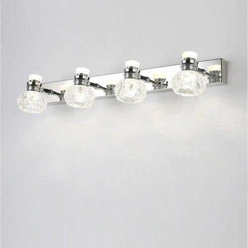 Chrome LED wall light with multiple crystal lamps - vue 8 sur 9