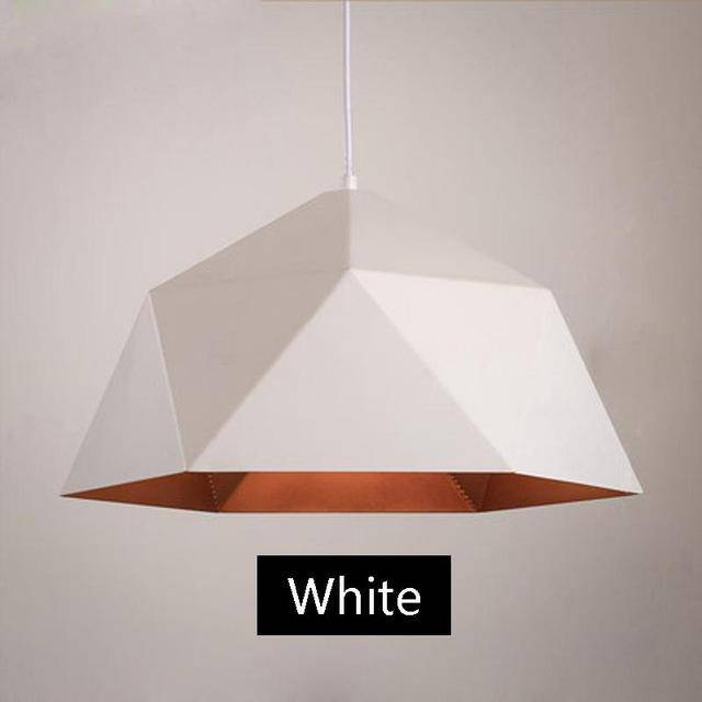 Art Deco geometric modern design pendant light (black or white)