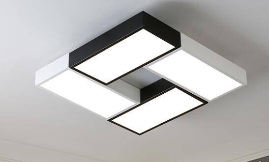 Rectangular colour LED ceiling light for dining room - vue 7 sur 8