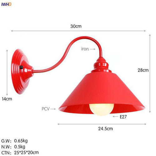 Red LED wall lamp - vue 5 sur 6