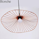 Colourful straw hat design LED pendant light