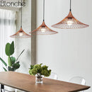 Colourful straw hat design LED pendant light