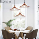 Colourful straw hat design LED pendant light