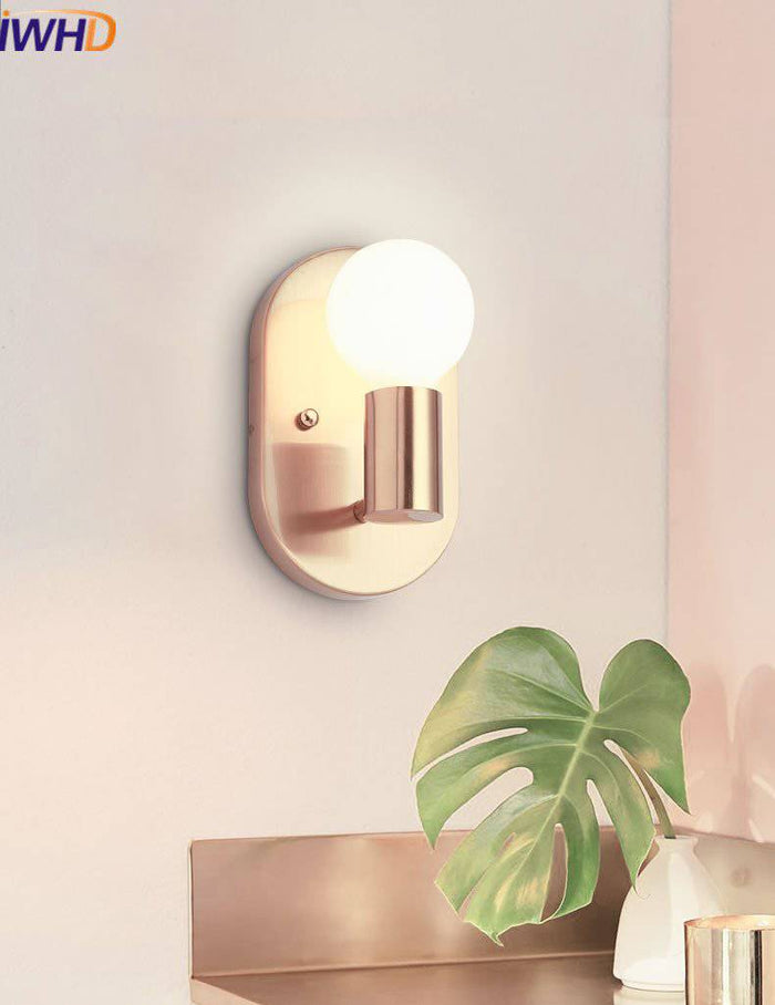 Gold LED wall light copper