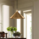 Retro gold cone LED pendant light