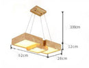 Japanese style wooden square LED chandelier