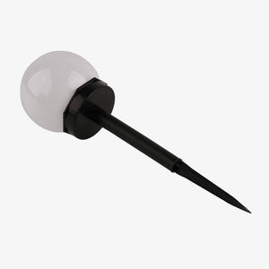 Outdoor LED solar stake light white globe