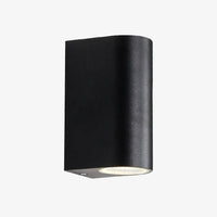 Modern curved black aluminium outdoor LED wall light