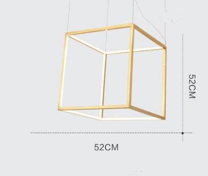 Gold cube branch design LED pendant light - vue 8 sur 9