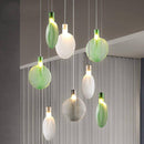 Coloured glass disc LED pendant light