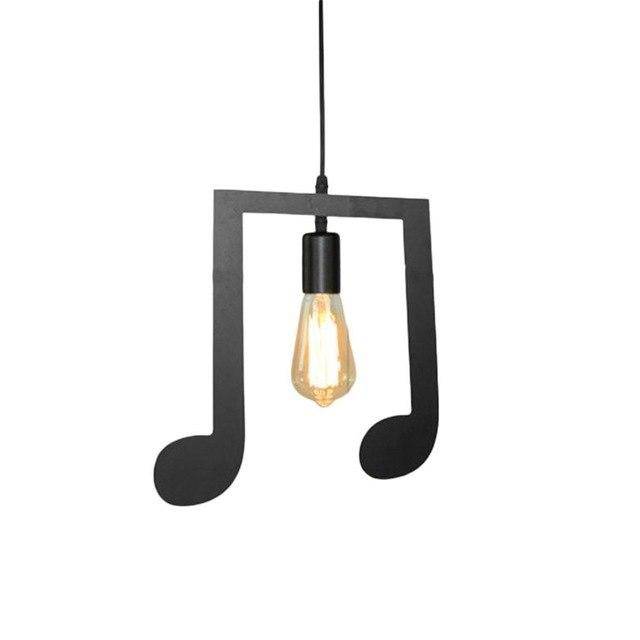 Led pendant light in music notes shape - vue 6 sur 8