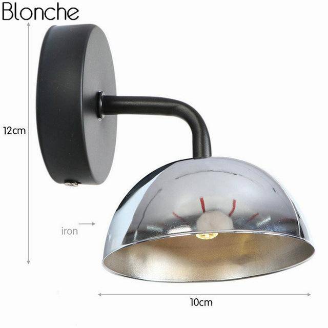 LED wall light with metal lampshade - vue 3 sur 9