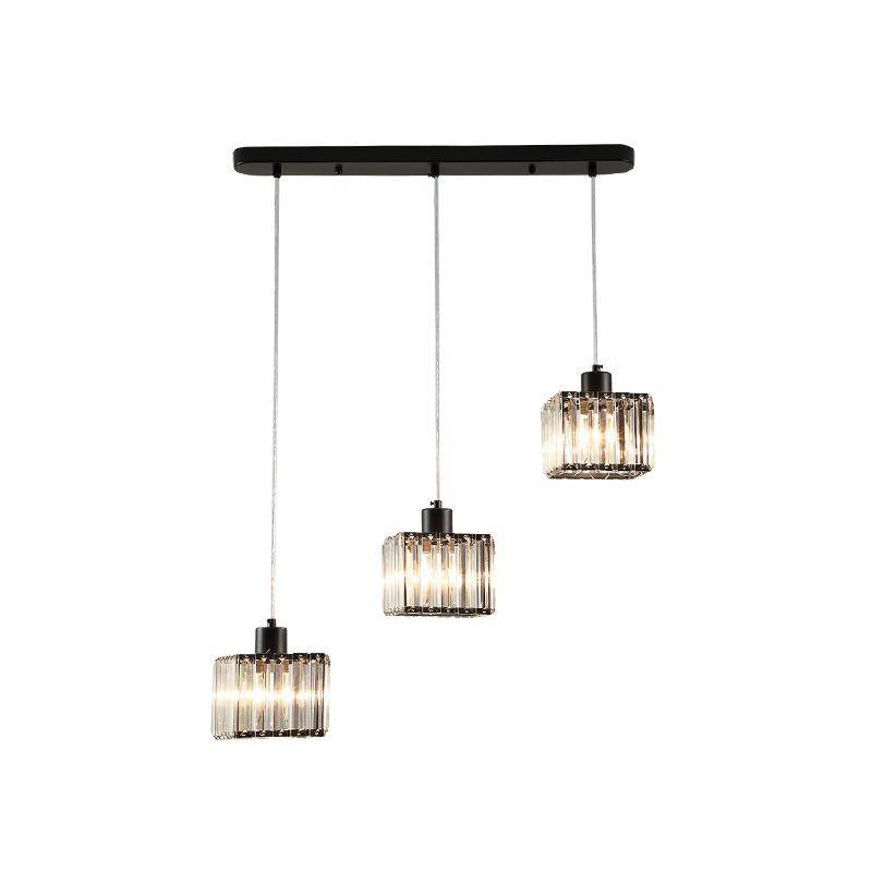 Square glass LED pendant light - vue 5 sur 12